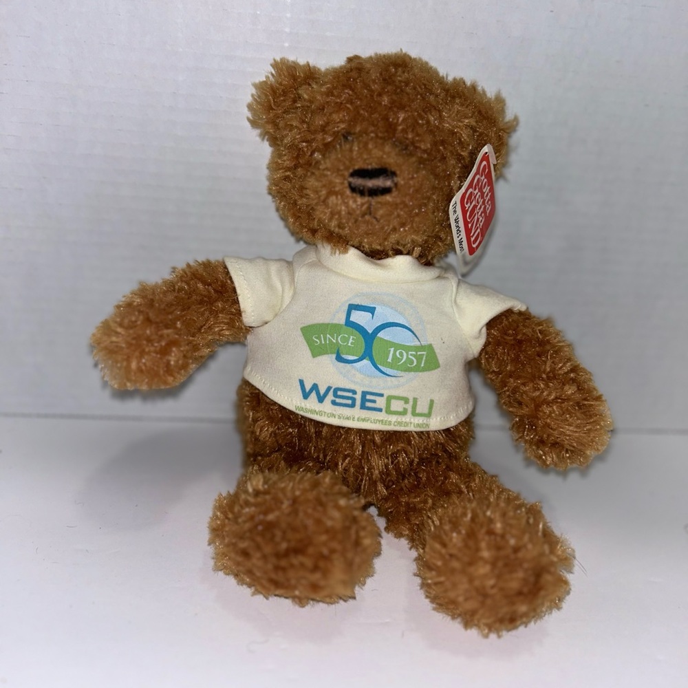 GUND Plush Brown Bear With WSECU T Shirt PROMOTIONAL Item 46253 Tags